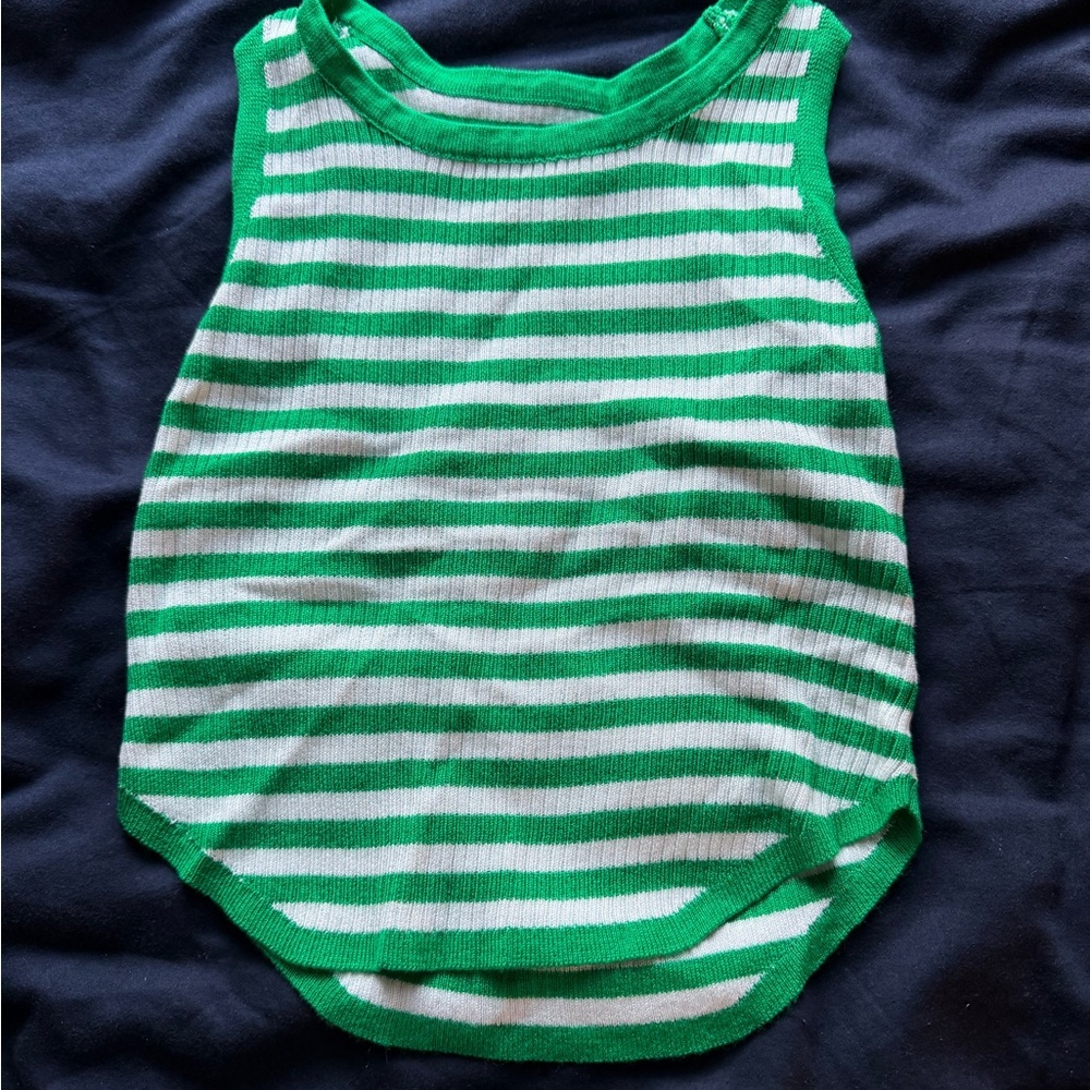 Green & White Striped Tank Top - Women